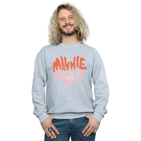 Disney Mens Minnie Mouse Heart Shaped Sweatshirt