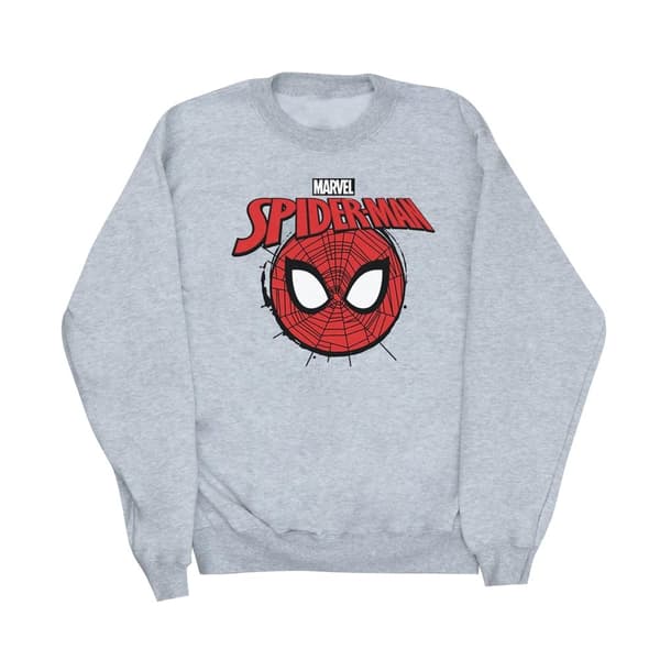 Marvel Dam/Tjej Spider-Man Logo Head Sweatshirt Sports Grey S