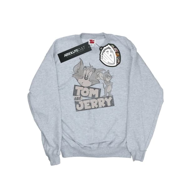 Tom And Jerry Pojkar Cartoon Wink Sweatshirt Sports Grey 7-8 Years
