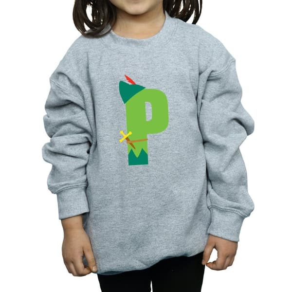 Disney Girls Alphabet P Is For Peter Pan Sweatshirt