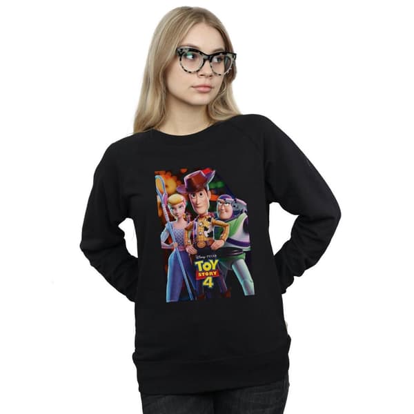 Disney Womens/Ladies Toy Story 4 Buzz Woody And Bo Peep Poster Sweatshirt