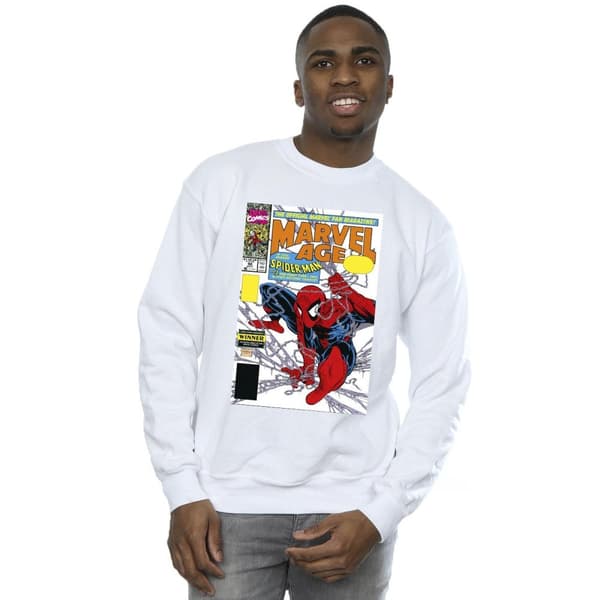 Marvel Mens Spider-Man Marvel Age Comic Cover Sweatshirt