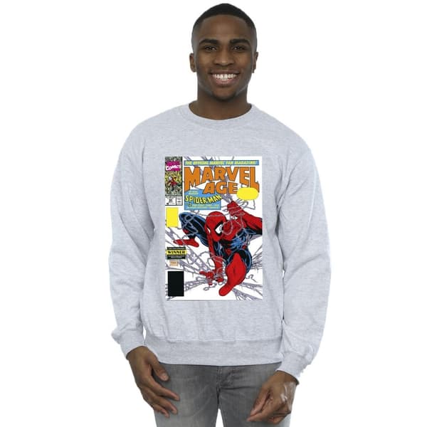 Marvel Mens Spider-Man Marvel Age Comic Cover Sweatshirt