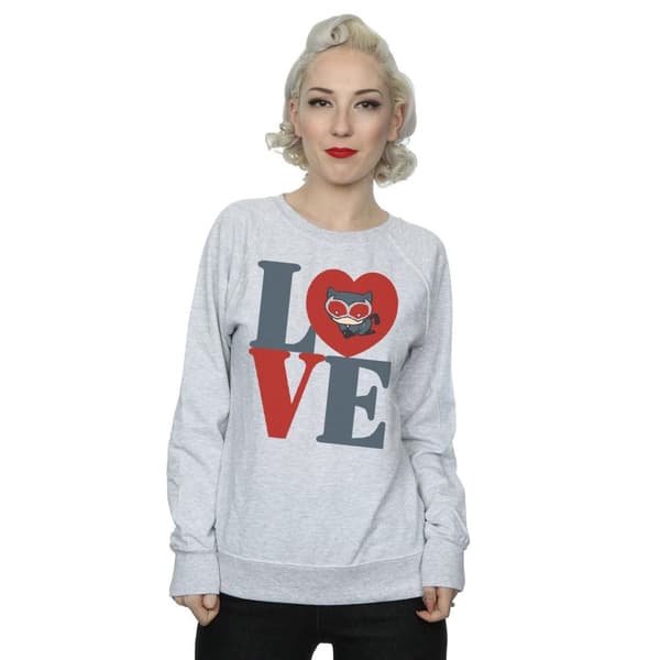 DC Comics Womens/Ladies Chibi Catwoman Love Sweatshirt