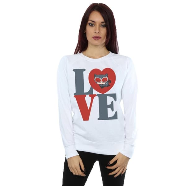 DC Comics Womens/Ladies Chibi Catwoman Love Sweatshirt