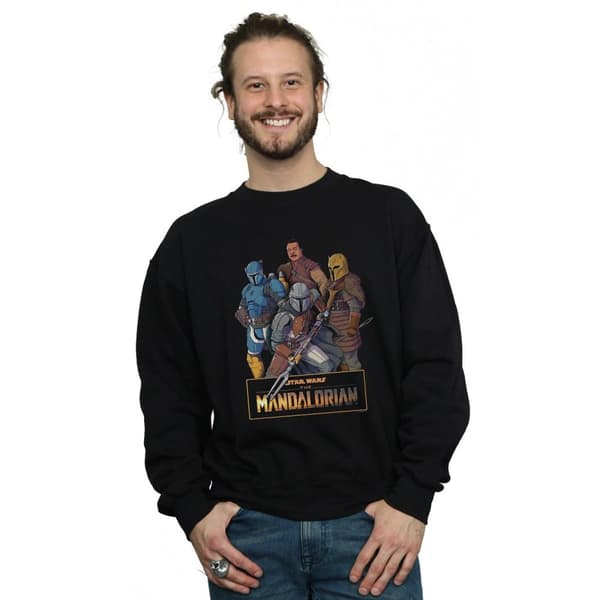 Star Wars Sweatshirt med collage av karaktärer från The Mandalorian