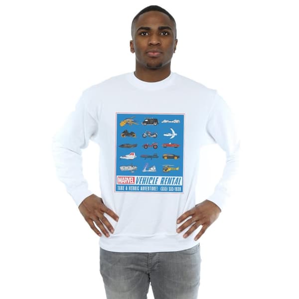 Marvel Mens Vehicle Rentals Colour Sweatshirt