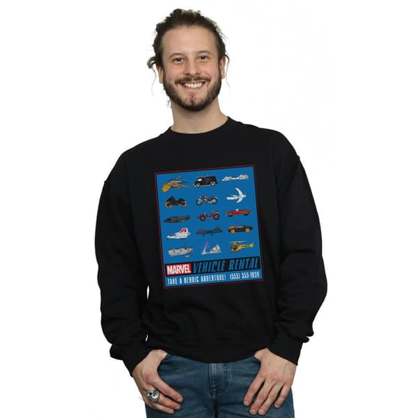 Marvel Mens Vehicle Rentals Colour Sweatshirt