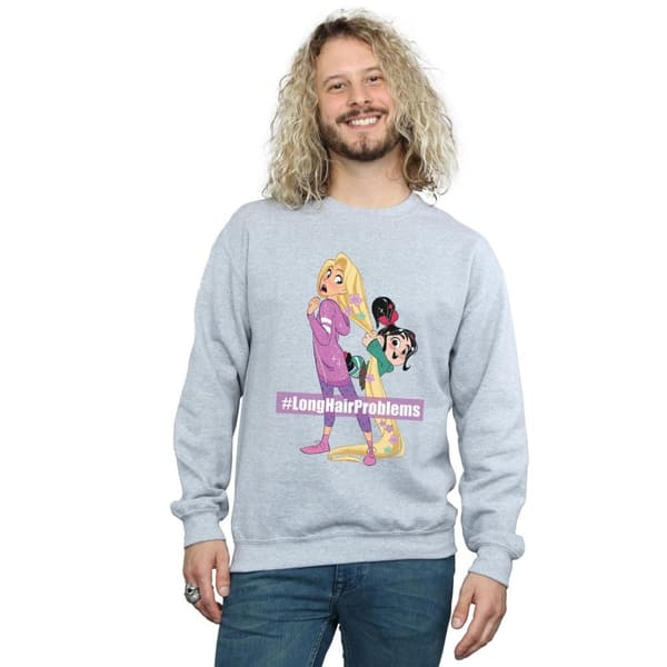 Disney Mens Wreck It Ralph Rapunzel And Vanellope Sweatshirt