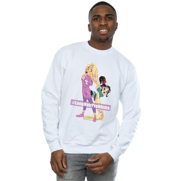Disney Mens Wreck It Ralph Rapunzel And Vanellope Sweatshirt