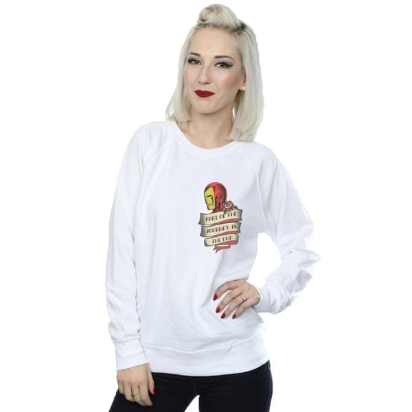 Marvel Womens/Ladies Iron Man Tattoo Journey Breast Print Sweatshirt