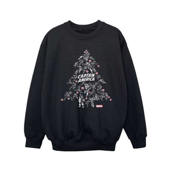 Marvel Girls Captain America Christmas Tree Sweatshirt