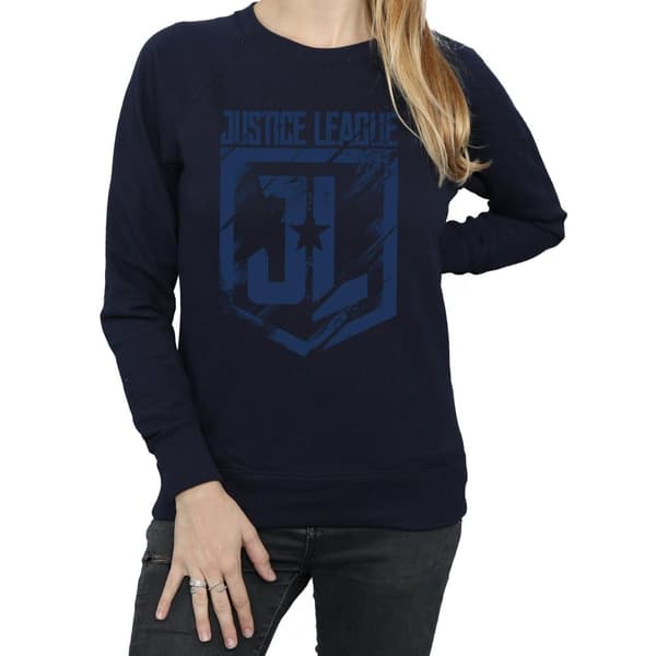 DC Comics Dam/Tjej - Justice League Movie Indigo - Sweatshirt med logotyp