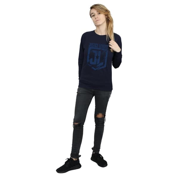 DC Comics Dam/Tjej - Justice League Movie Indigo - Sweatshirt med logotyp