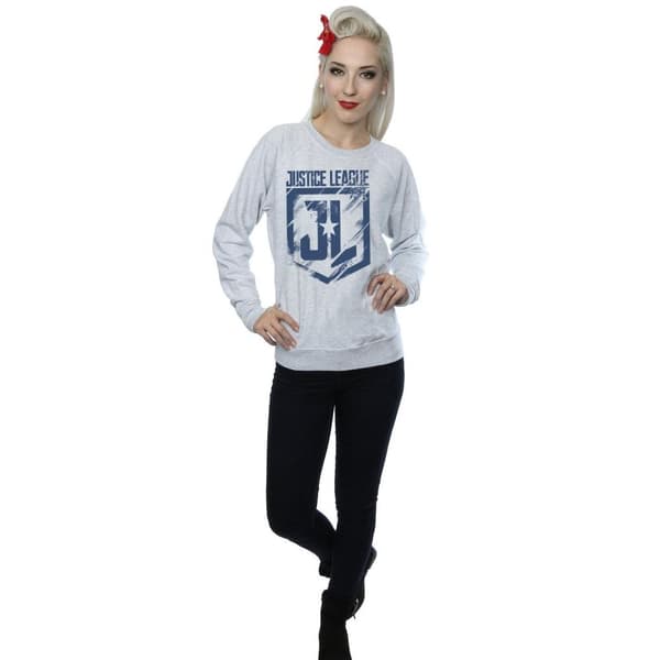 DC Comics Dam/Tjej - Justice League Movie Indigo - Sweatshirt med logotyp