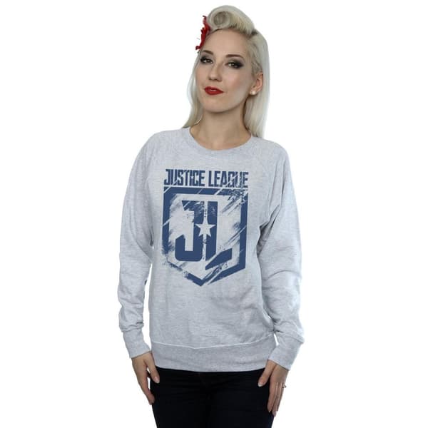 DC Comics Dam/Tjej - Justice League Movie Indigo - Sweatshirt med logotyp