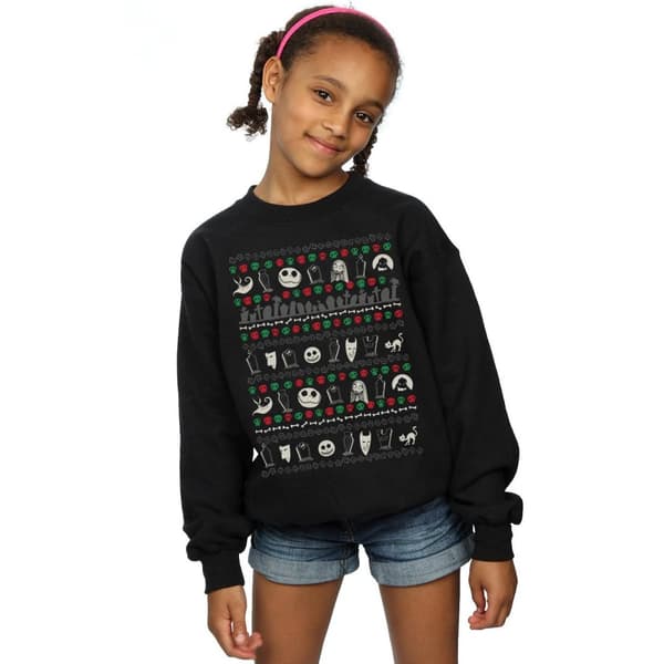 Disney Girls Nightmare Before Christmas Festive Icons Sweatshirt