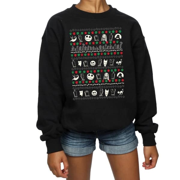 Disney Girls Nightmare Before Christmas Festive Icons Sweatshirt