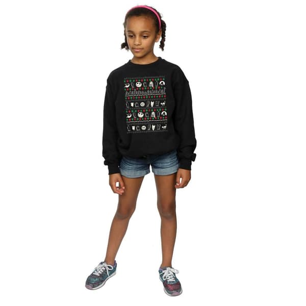 Disney Girls Nightmare Before Christmas Festive Icons Sweatshirt