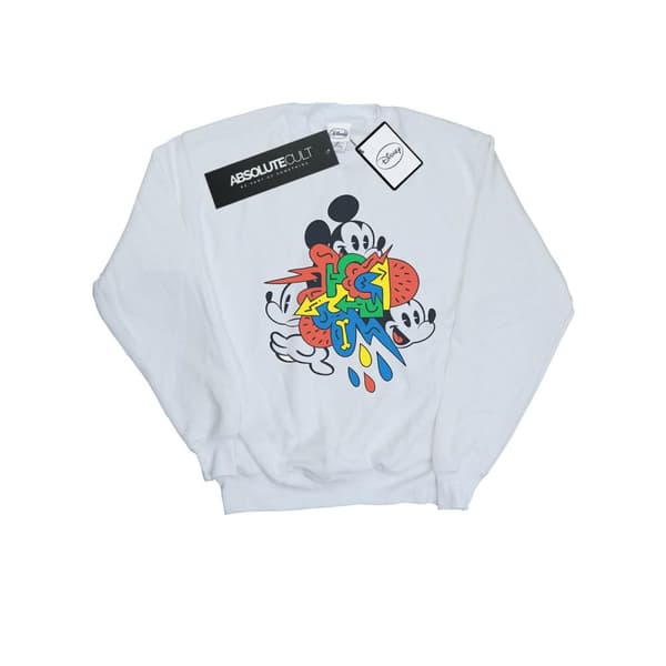 Disney Mens Mickey Mouse Vintage Arrows Sweatshirt White 3XL