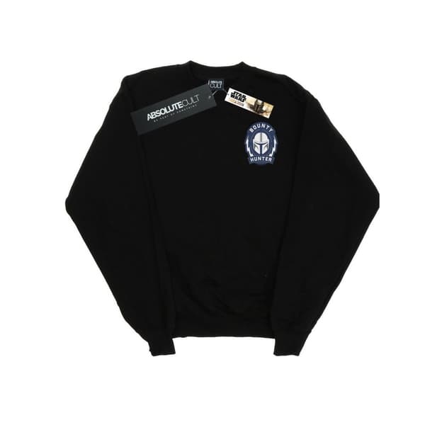 Star Wars Boys The Mandalorian Bounty Hunter Badge Breast Print Sweatshirt