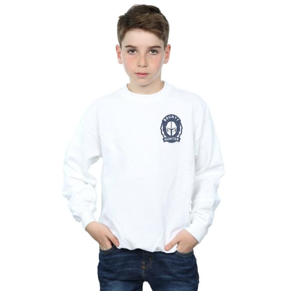 Star Wars Boys The Mandalorian Bounty Hunter Badge Breast Print Sweatshirt