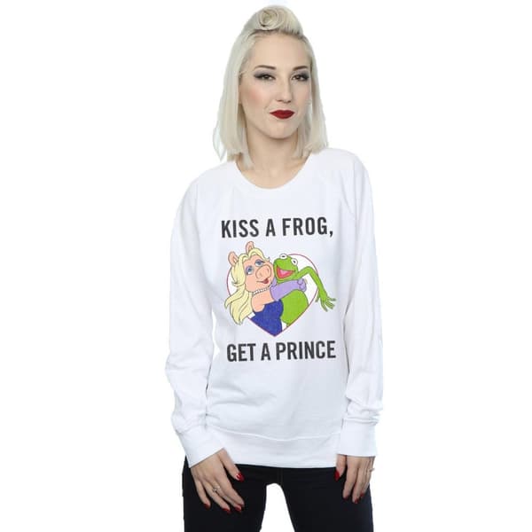 Disney Dam/Tjej Mupparna Kysser En Groda Sweatshirt