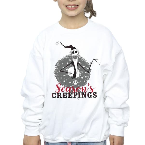 Disney Girls The Nightmare Before Christmas Seasons Creepings Wreath Sweatshirt