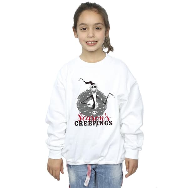 Disney Girls The Nightmare Before Christmas Seasons Creepings Wreath Sweatshirt