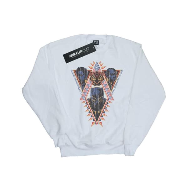 Marvel Boys Black Panther Tribal Heads Sweatshirt White 9-11 Years