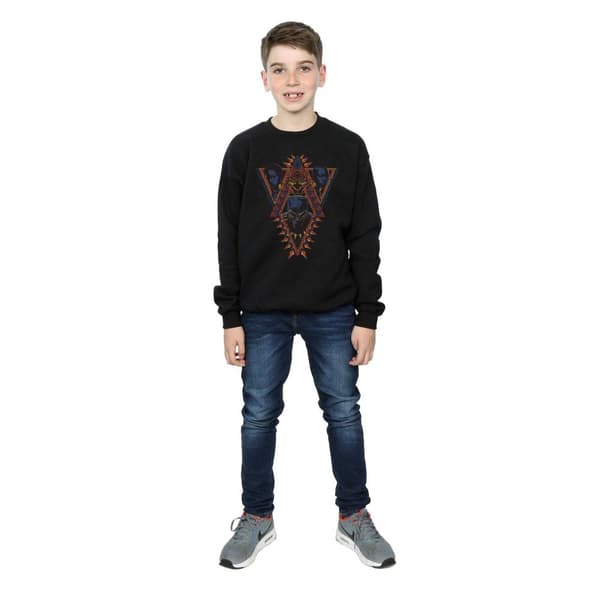 Marvel Boys Black Panther Tribal Heads Sweatshirt