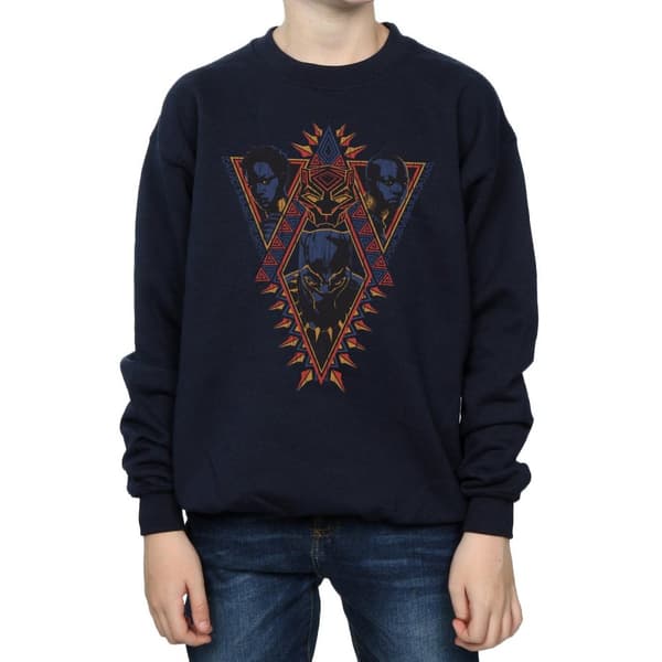 Marvel Boys Black Panther Tribal Heads Sweatshirt