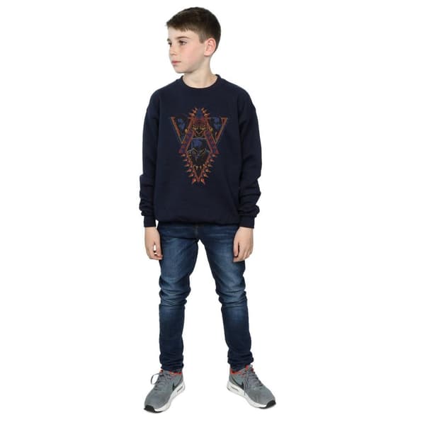 Marvel Boys Black Panther Tribal Heads Sweatshirt
