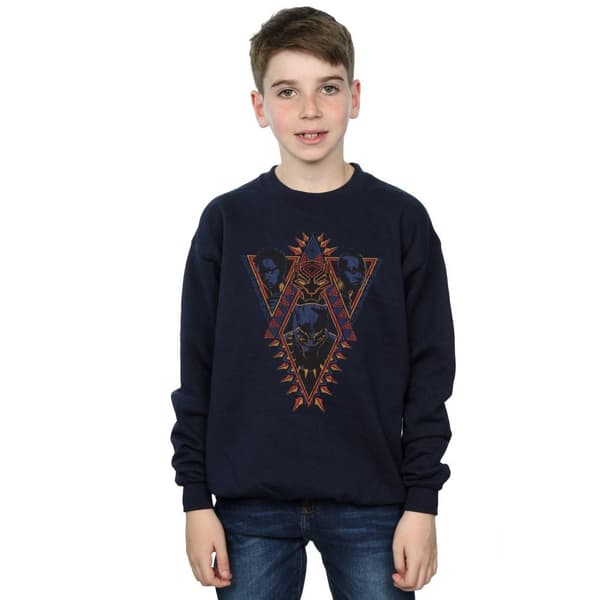 Marvel Boys Black Panther Tribal Heads Sweatshirt