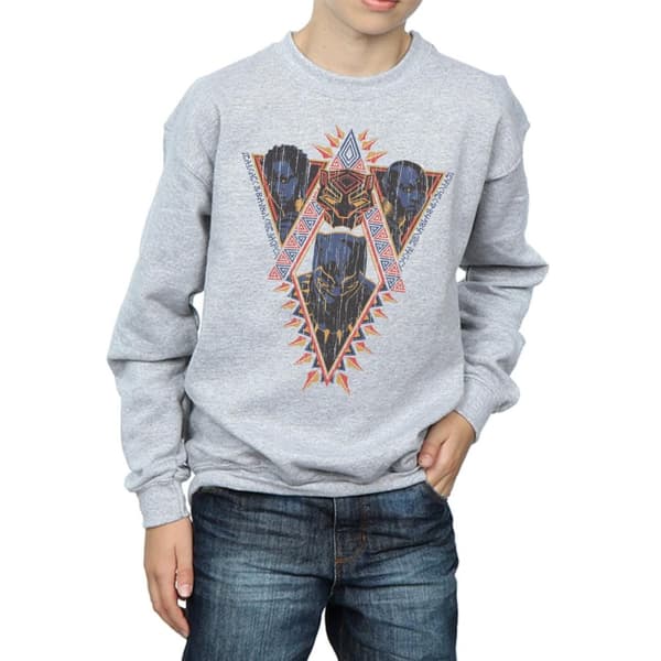 Marvel Boys Black Panther Tribal Heads Sweatshirt
