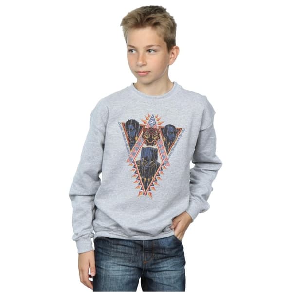 Marvel Boys Black Panther Tribal Heads Sweatshirt