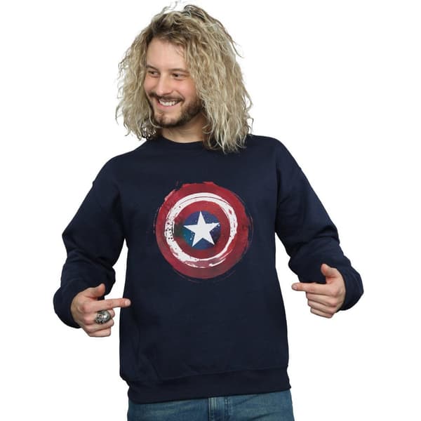 Marvel Mens Captain America Splatter Shield Sweatshirt