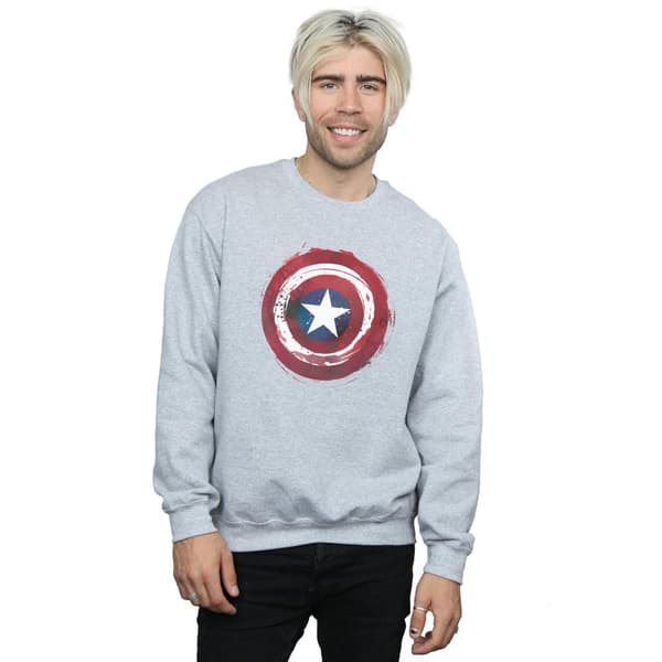 Marvel Mens Captain America Splatter Shield Sweatshirt