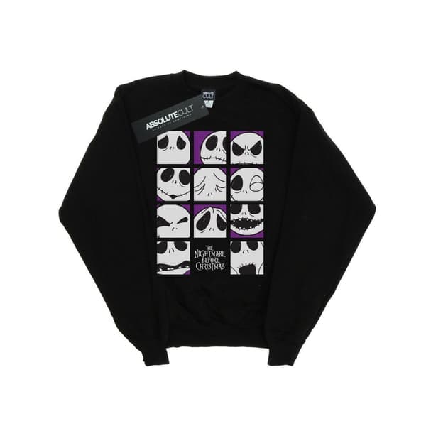 Disney Girls Nightmare Before Christmas Many Faces Of Jack Squares Sweatshirt