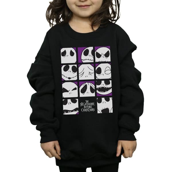 Disney Nightmare Before Christmas Jacks många ansikten Squares Sweatshirt för flickor