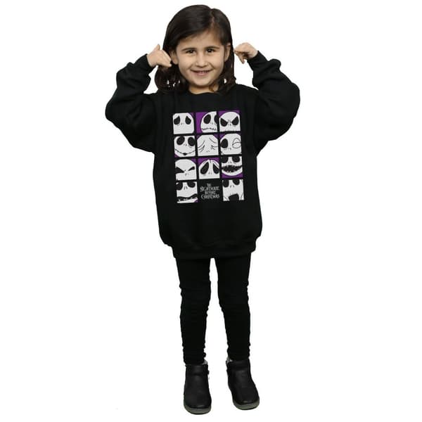 Disney Nightmare Before Christmas Jacks många ansikten Squares Sweatshirt för flickor