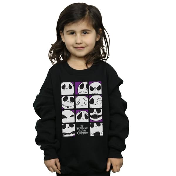 Disney Nightmare Before Christmas Jacks många ansikten Squares Sweatshirt för flickor