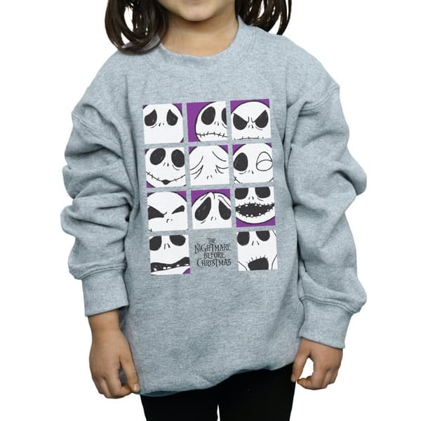 Disney Nightmare Before Christmas Jacks många ansikten Squares Sweatshirt för flickor