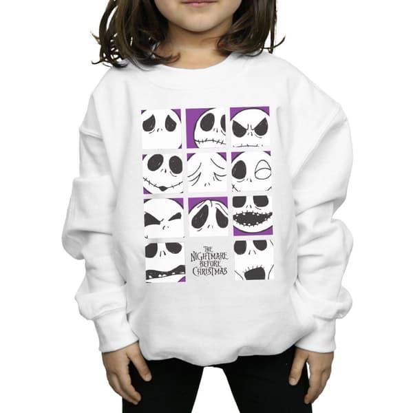 Disney Nightmare Before Christmas Jacks många ansikten Squares Sweatshirt för flickor