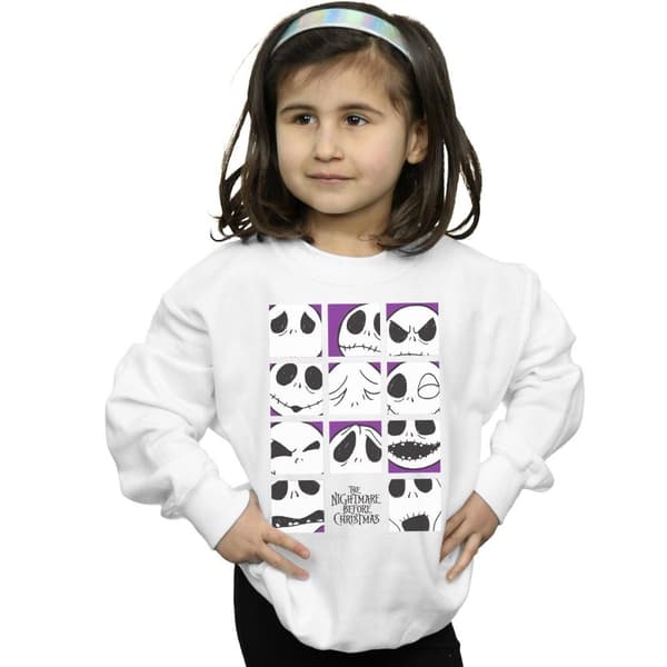 Disney Nightmare Before Christmas Jacks många ansikten Squares Sweatshirt för flickor