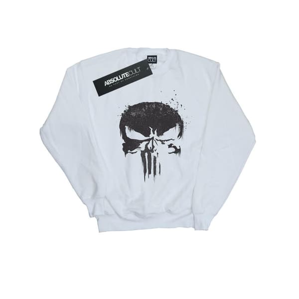 Marvel Mens The Punisher TV Skull Logo Sweatshirt