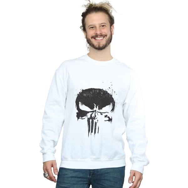 Marvel Mens The Punisher TV Skull Logo Sweatshirt