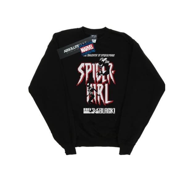 Marvel Spider-Girl Back In Black-tröja för flickor Black 9-11 Years