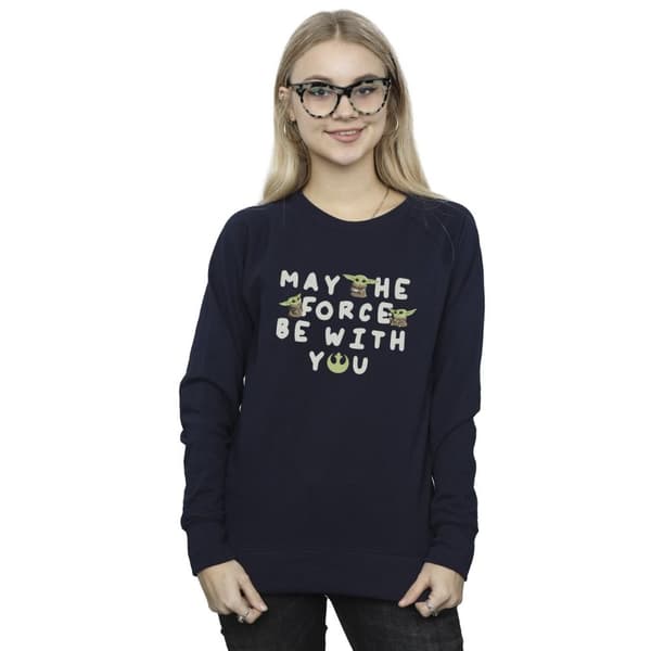 Star Wars Dam/Tjej The Mandalorian Grogu May The Force Be With You Sweatshirt