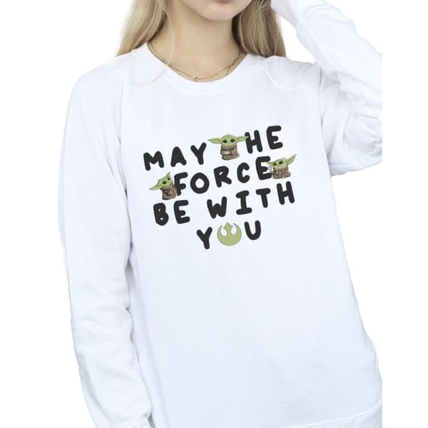 Star Wars Dam/Tjej The Mandalorian Grogu May The Force Be With You Sweatshirt